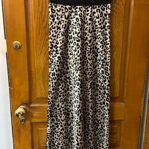 Leopard Print Satin Maxi Skirt